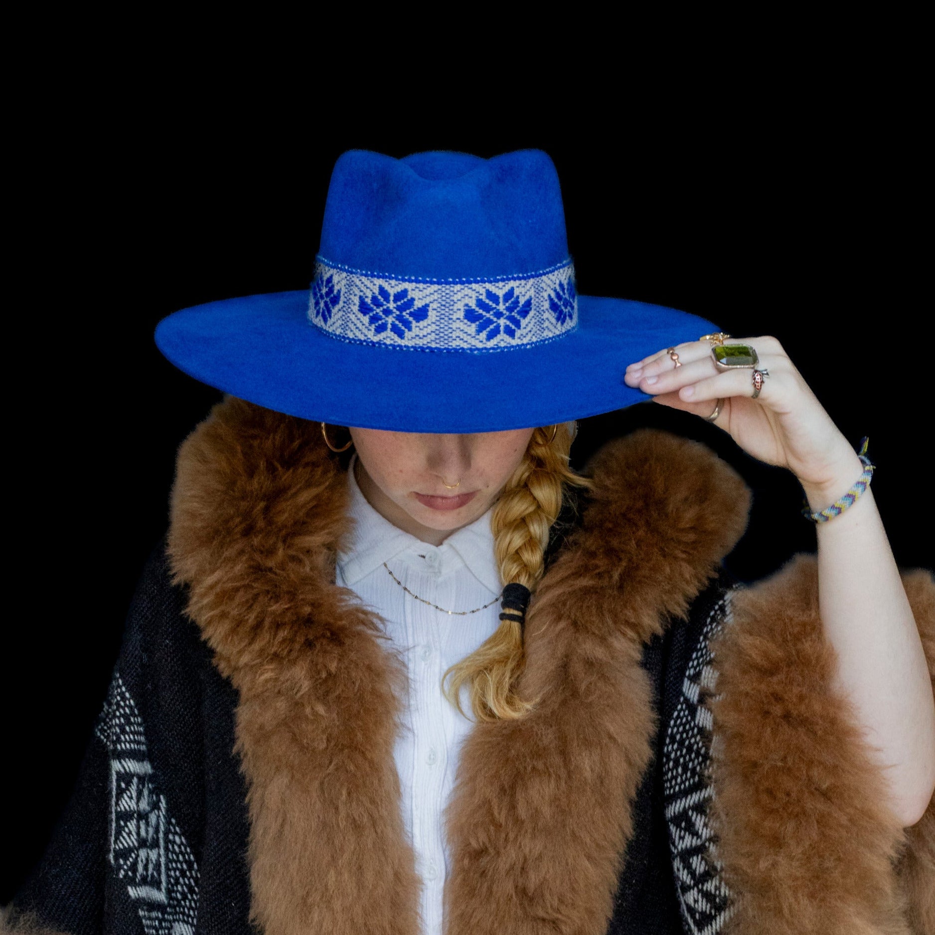 Resilience | Electric Blue Western Alpaca Wool Hat