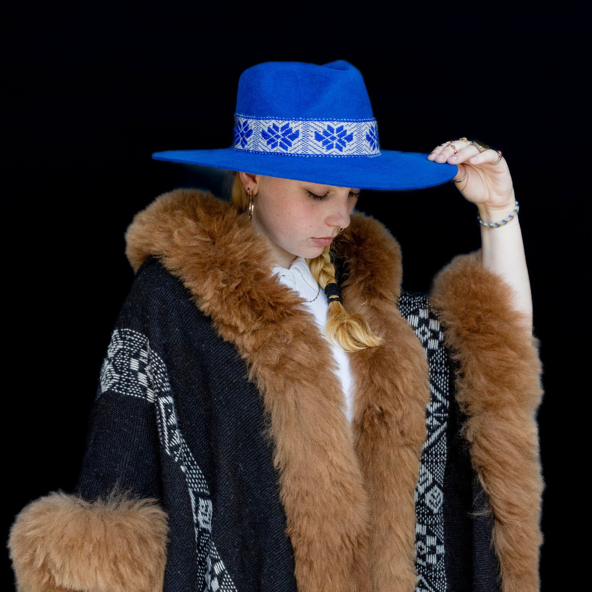 Resilience | Electric Blue Western Alpaca Wool Hat