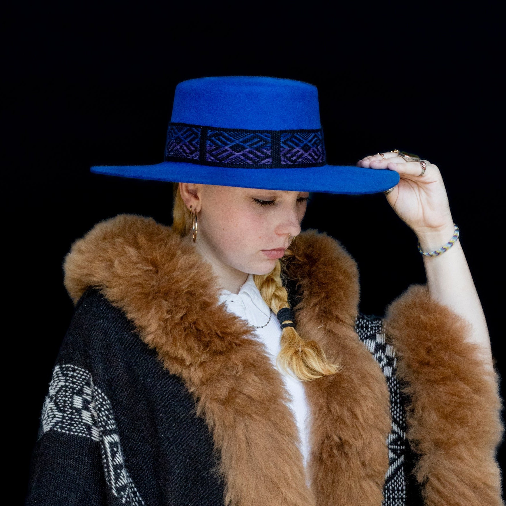 Wisdom | Electric Blue Spanish Alpaca Wool Hat