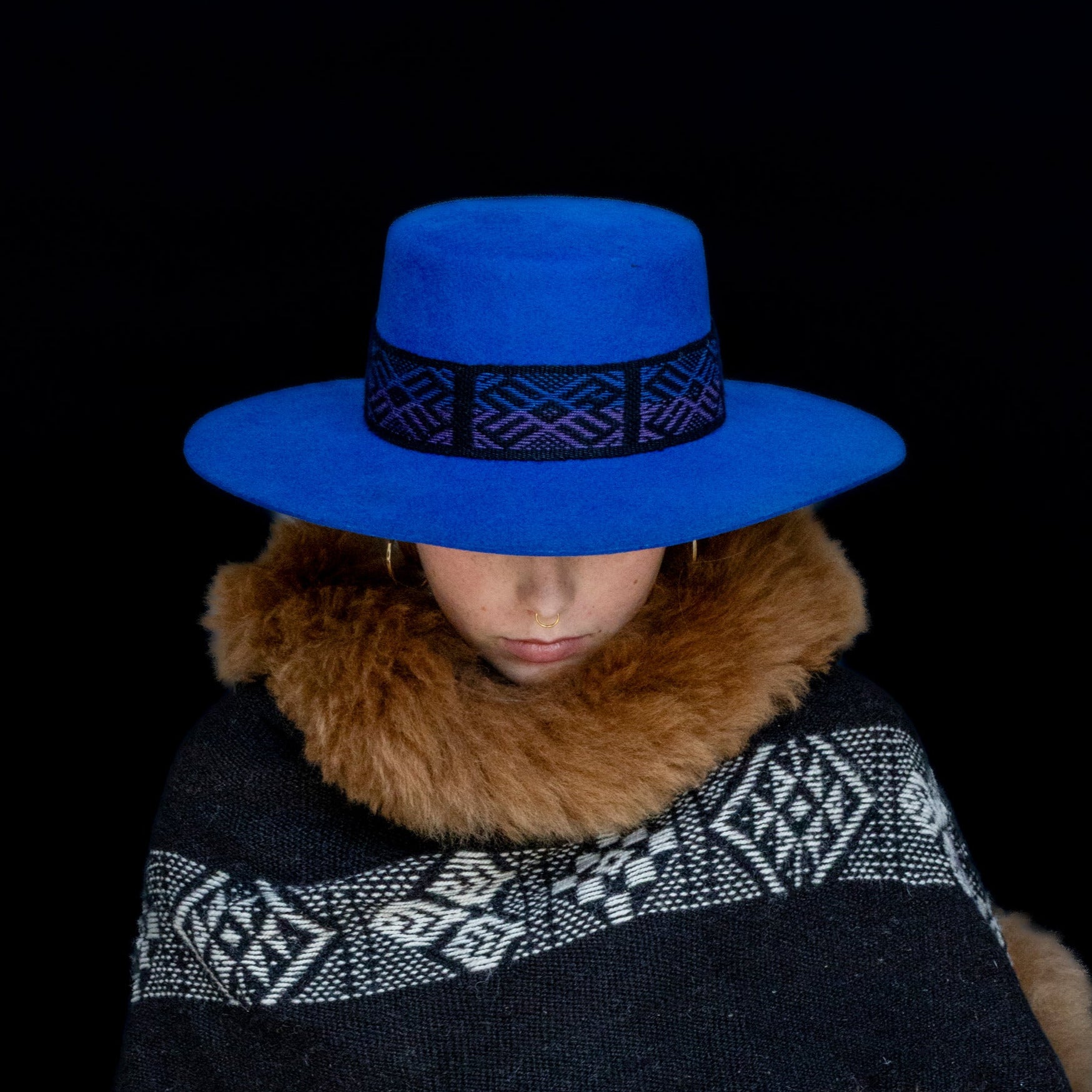 Wisdom | Electric Blue Spanish Alpaca Wool Hat