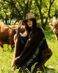 Prayer of the Andes | Grey Baby Alpaca Fur Cape 915