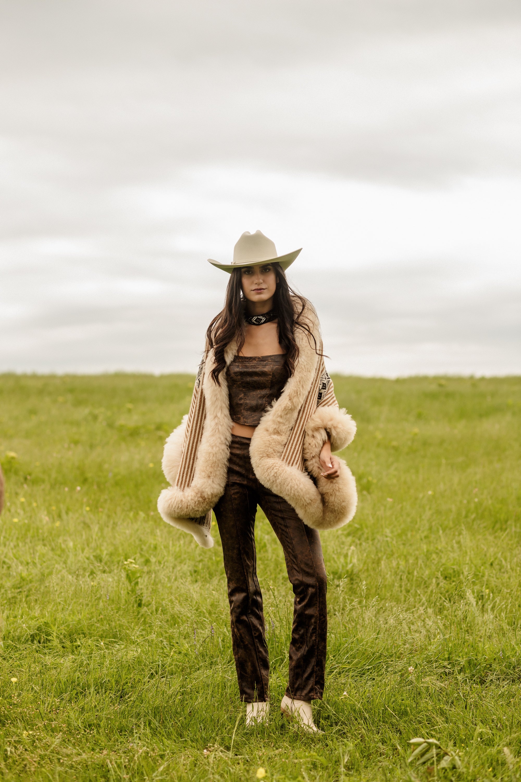 Sacred Balance | Espresso Baby Alpaca Fur Wrap 021