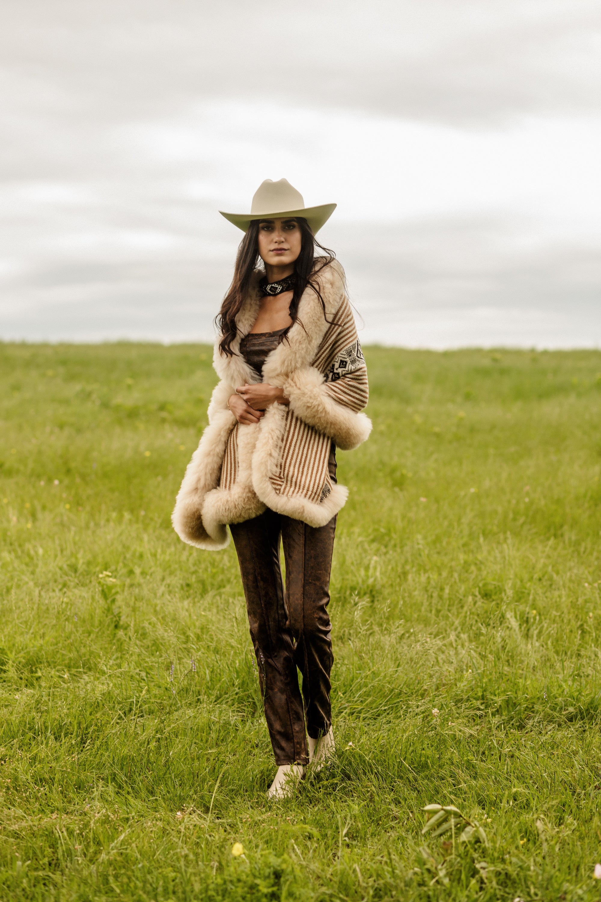 Sacred Balance | Espresso Baby Alpaca Fur Wrap 021