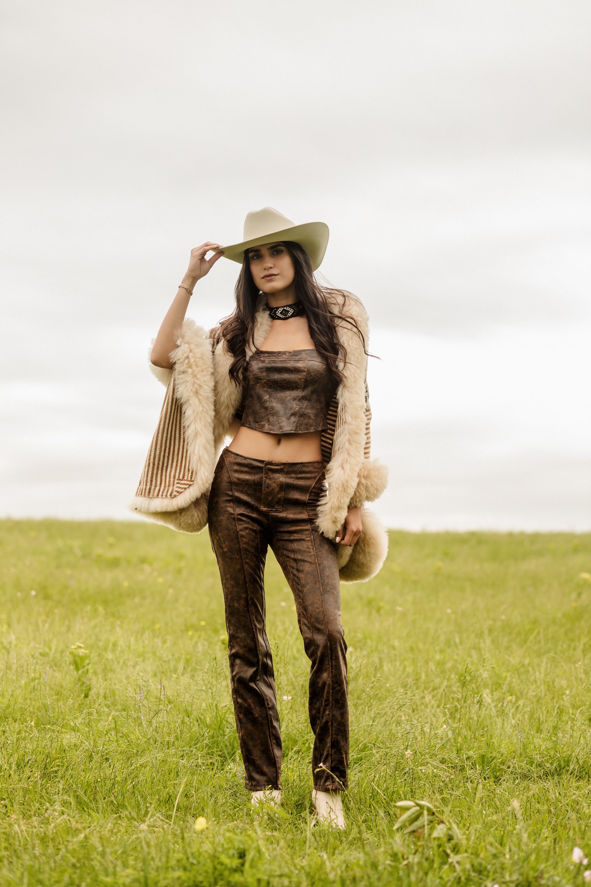 Sacred Balance | Espresso Baby Alpaca Fur Wrap 021