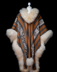 Sacred Earth | Striped Baby Alpaca Fur Cape 861