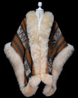Sacred Earth | Striped Baby Alpaca Fur Cape 861