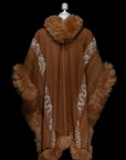 Universal Harmony  | Brown Baby Alpaca Fur Cape 865