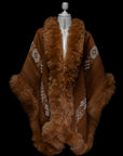 Universal Harmony  | Brown Baby Alpaca Fur Cape 865