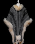 Guardian's Mantle | Grey Baby Alpaca Fur Cape 869