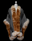 Guardian's Mantle | Grey Baby Alpaca Fur Cape 869