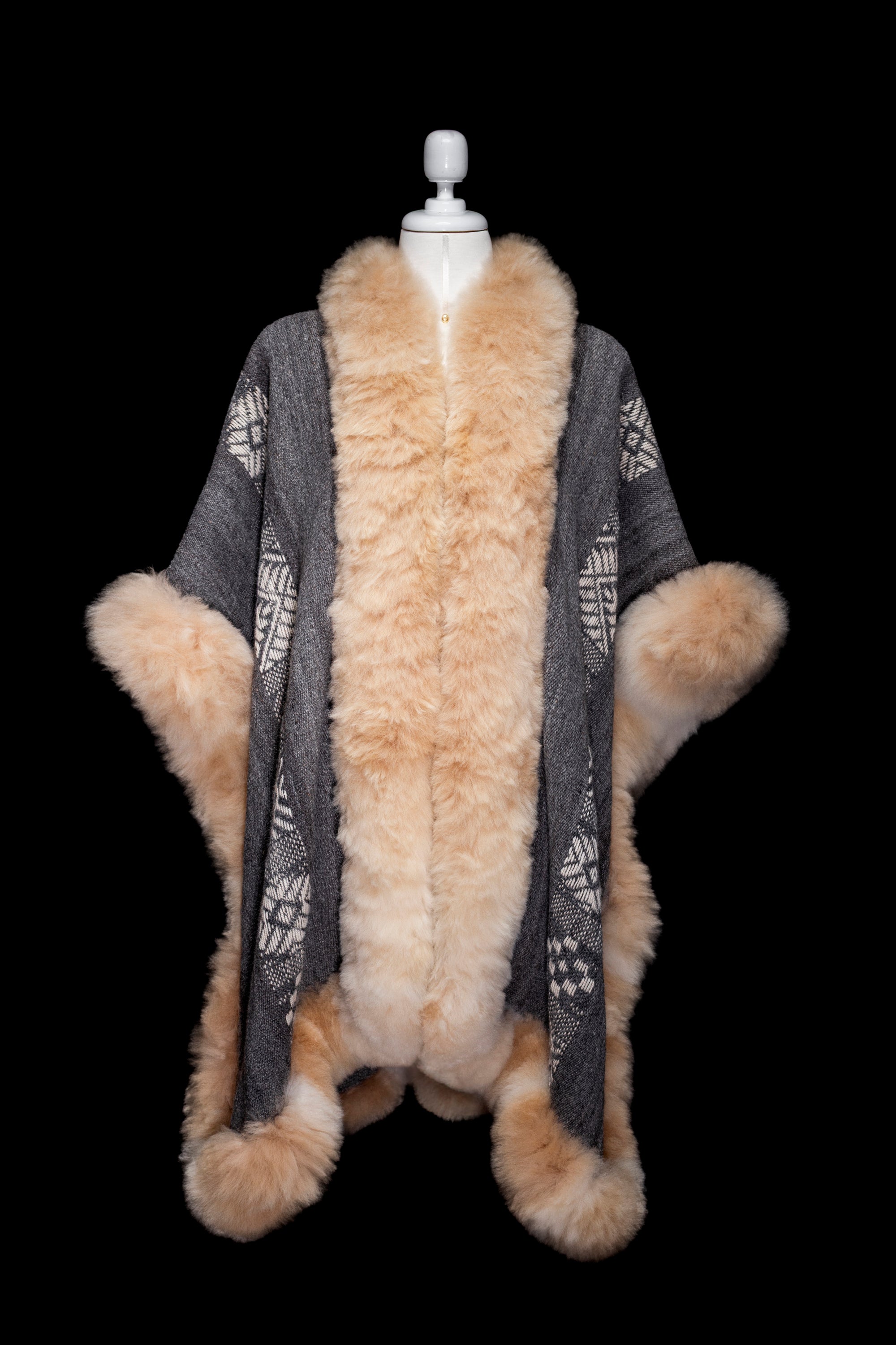 Guardian of Renewal | Grey Baby Alpaca Fur Cape 905