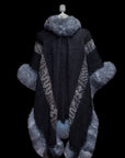 Prayer of the Andes | Grey Baby Alpaca Fur Cape 915