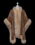Echo of Tayta Inti | Tan Baby Alpaca Fur Cape 931