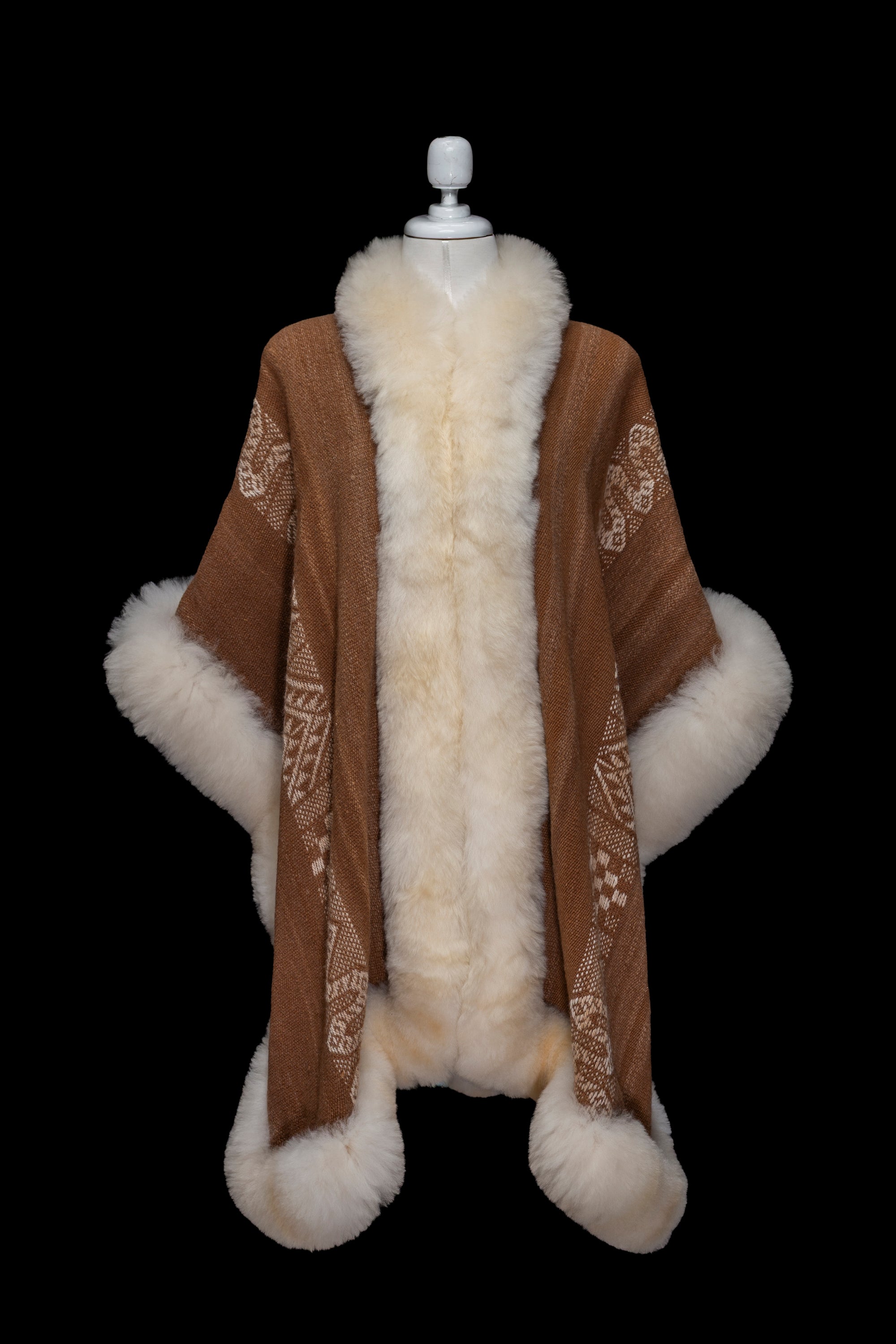 Ancient Prayer Rising | Tan Baby Alpaca Fur Cape 932