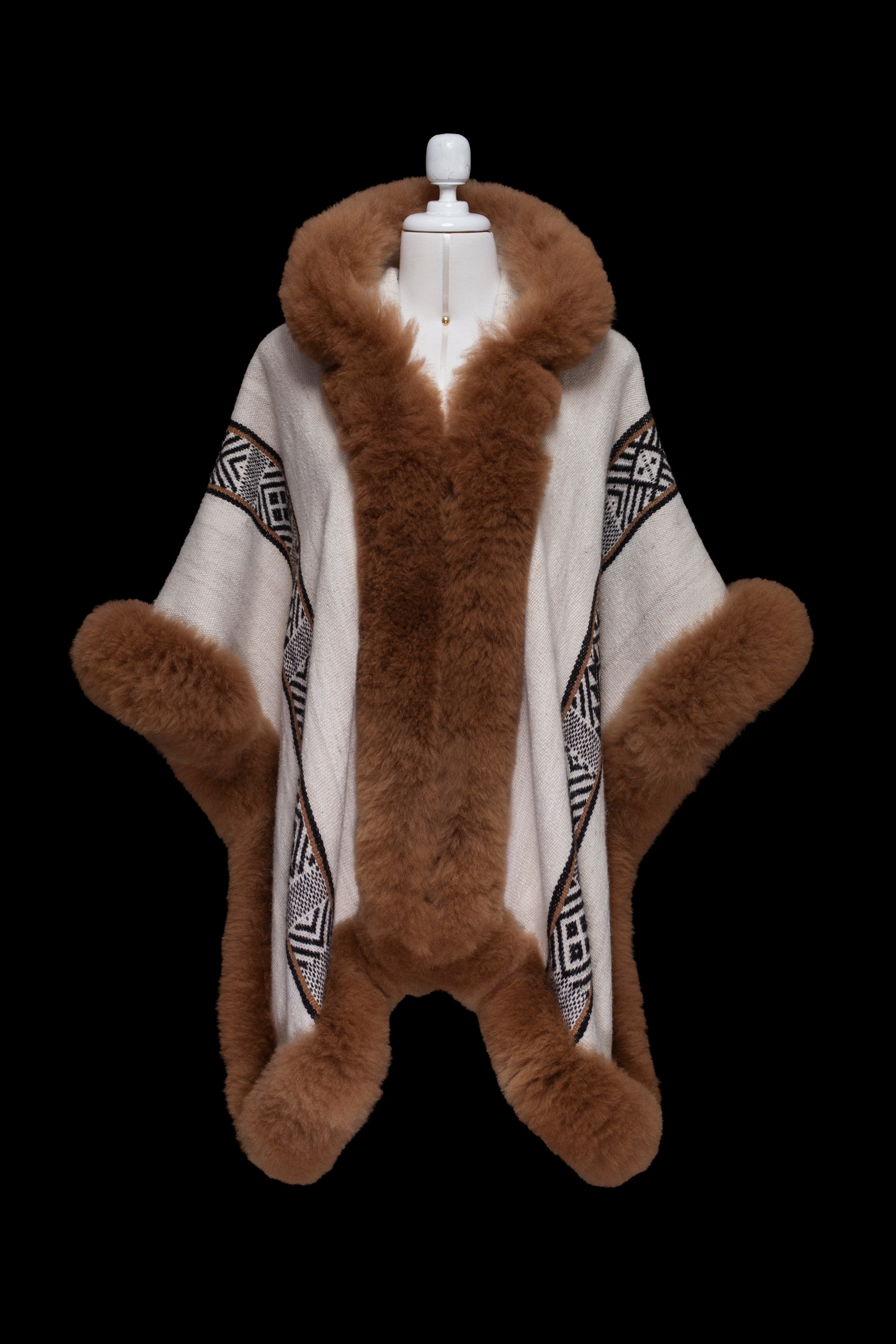 Sacred Waters | Baby Alpaca Fur Cape with Hood | 947H