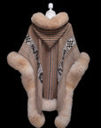 Ancestral Path | Baby Alpaca Fur Cape with Hood | 953H