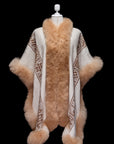 Prayer Of the Andes | Cream Signature Alpaca Fur Cape 964
