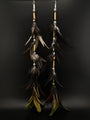 Black Feather Waterfall Huni Kuin Earrings