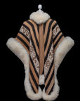 Rising Light | Striped Baby Alpaca Fur Cape 938