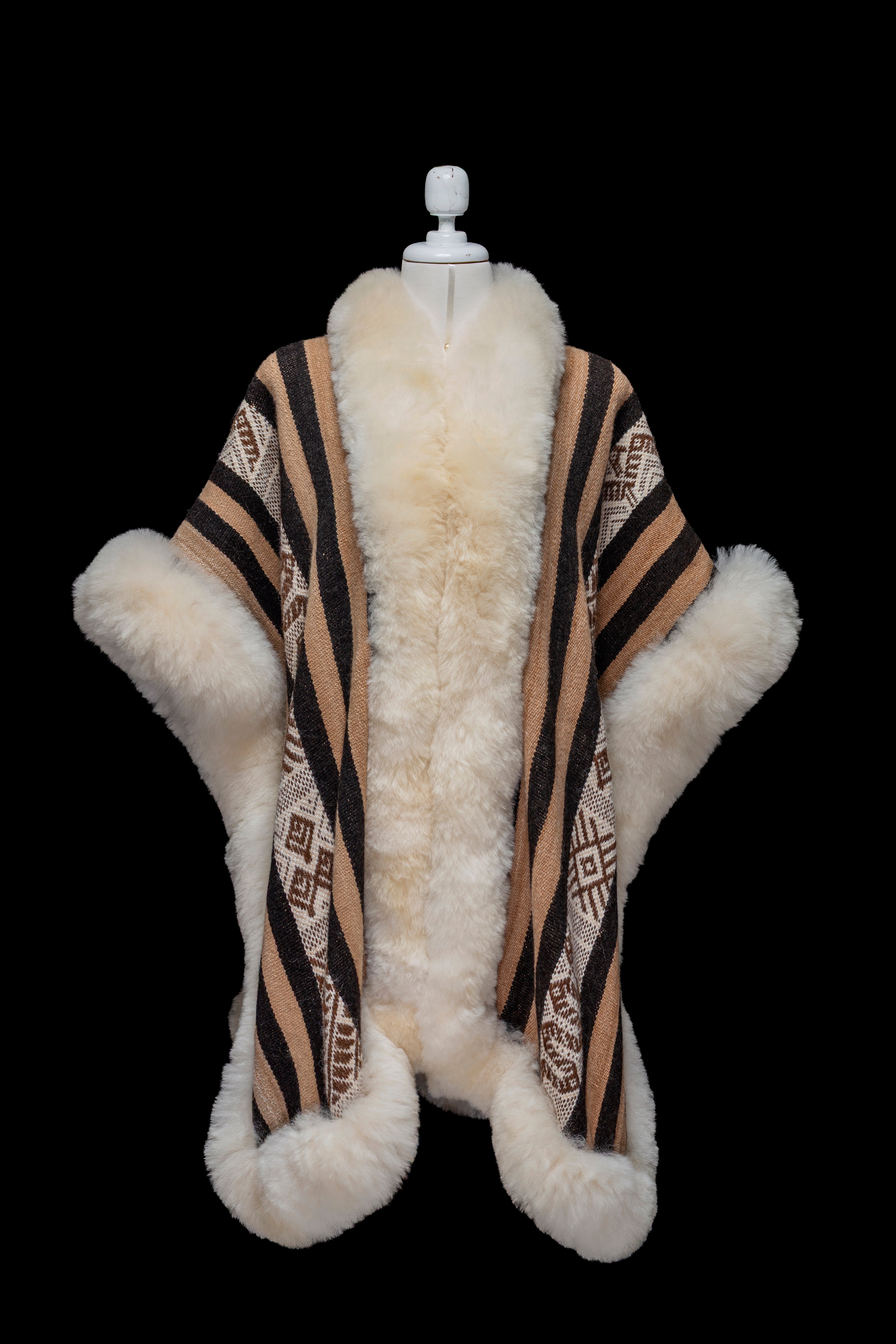 Rising Light | Striped Baby Alpaca Fur Cape 938 – Mama Ayni