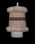 Purification of Andean Wisdom | Cream Striped Alpaca Fur Wrap 056