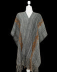 Heaven's Prayer | Grey Baby Alpaca Fringe Cape 048