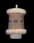 Communion of Light | Cream Striped Alpaca Fur Wrap 042