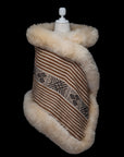 Communion of Light | Cream Striped Alpaca Fur Wrap 042