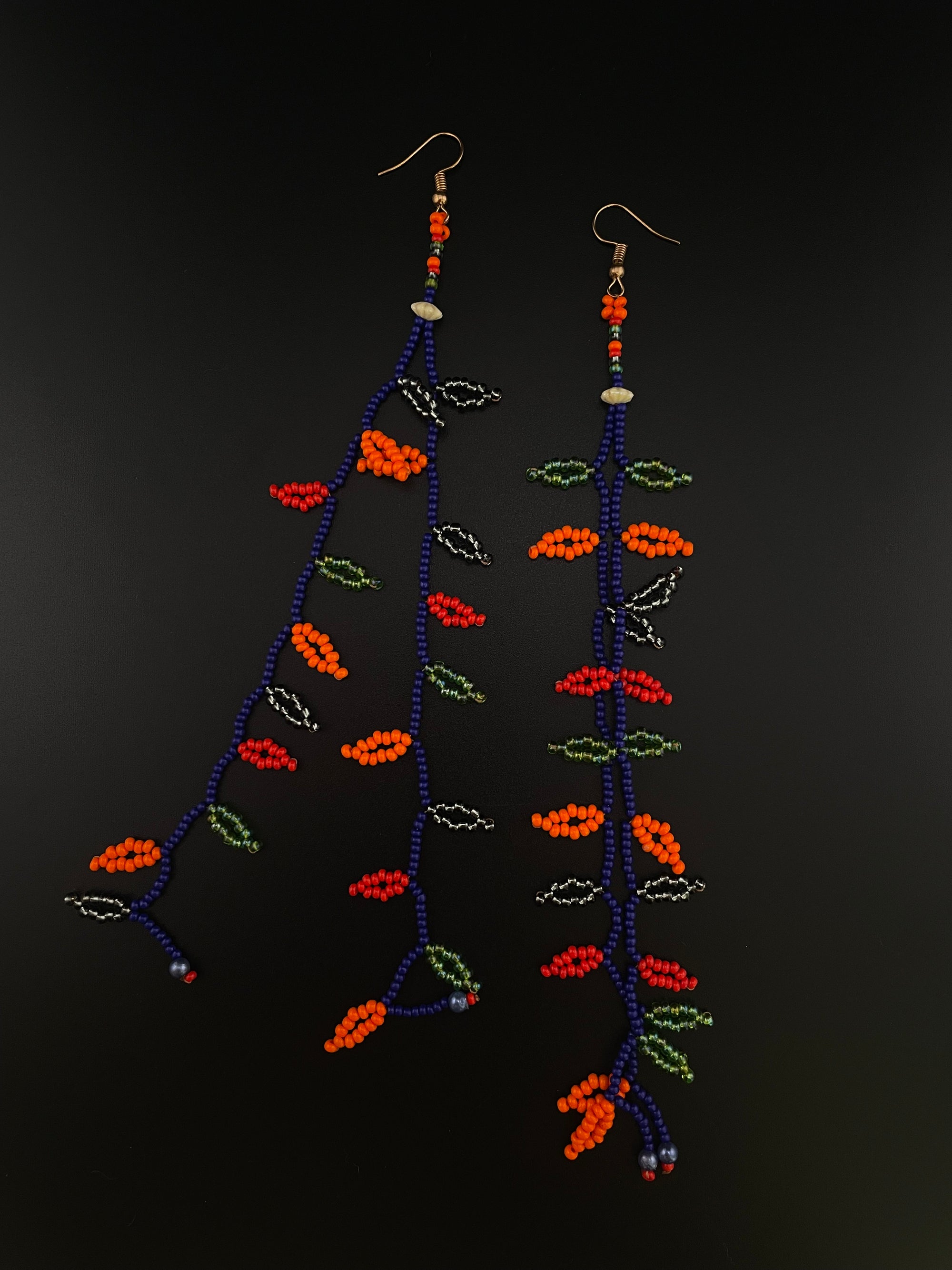 Curica Beaded Vine Huni Kuin Earrings