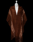Divine Guidance | Brown Baby Alpaca Fringe Cape with Hood 047