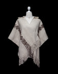 Wings of Light | Cream Baby Alpaca Fringe Cape with Hood 052