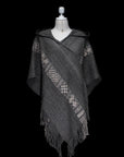 Water Weaver | Grey Baby Alpaca Fringe Cape 056
