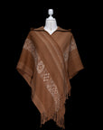 Earth's Beauty | Brown Baby Alpaca Fringe Cape with Hood 061