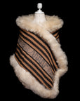 Beauty Way | Black & Tan Baby Alpaca Fur Wrap 012