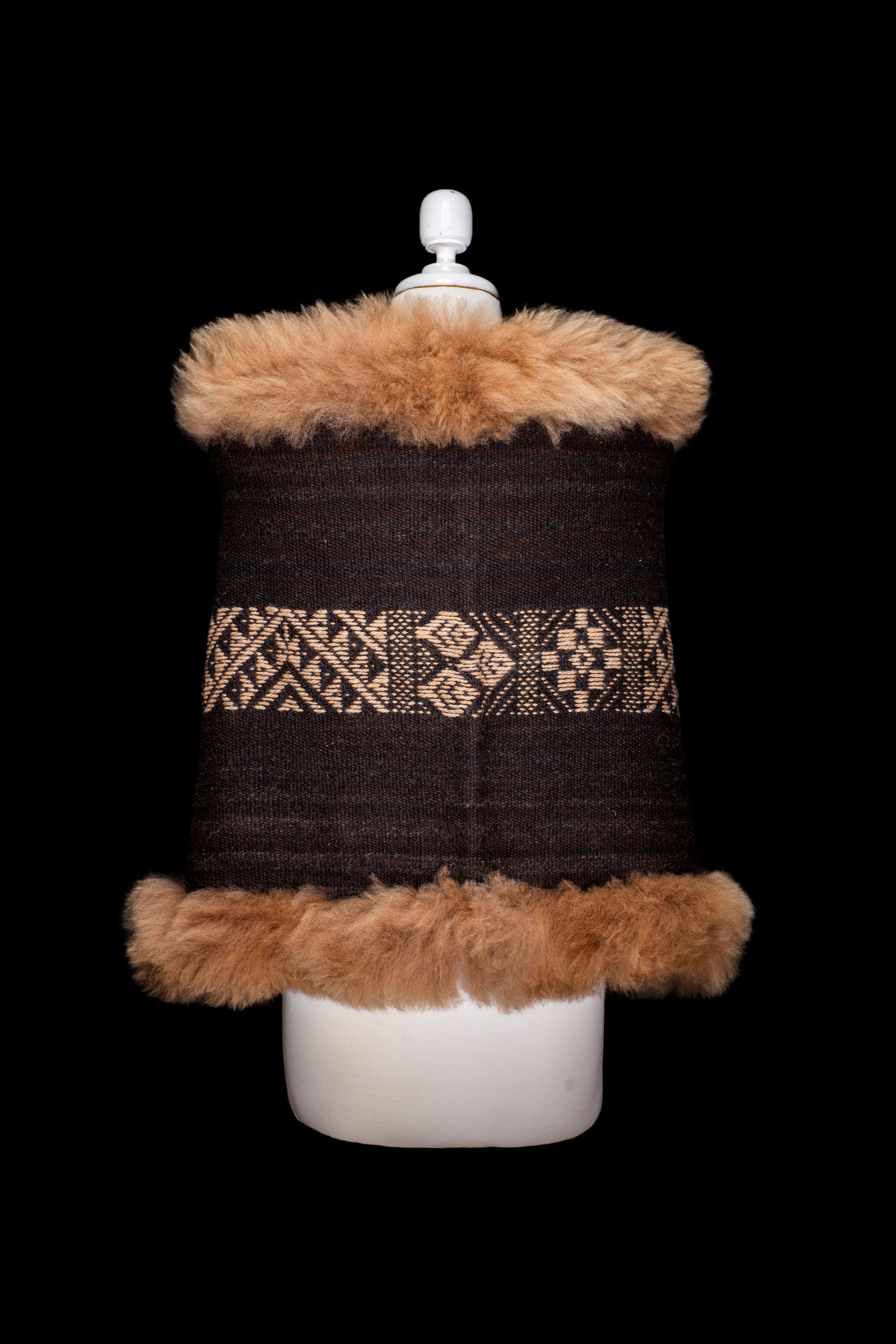 Ancestral Channel | Black Baby Alpaca Fur Wrap 016