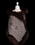 Celestial Dance | Espresso & Cream Baby Alpaca Fur Wrap 019
