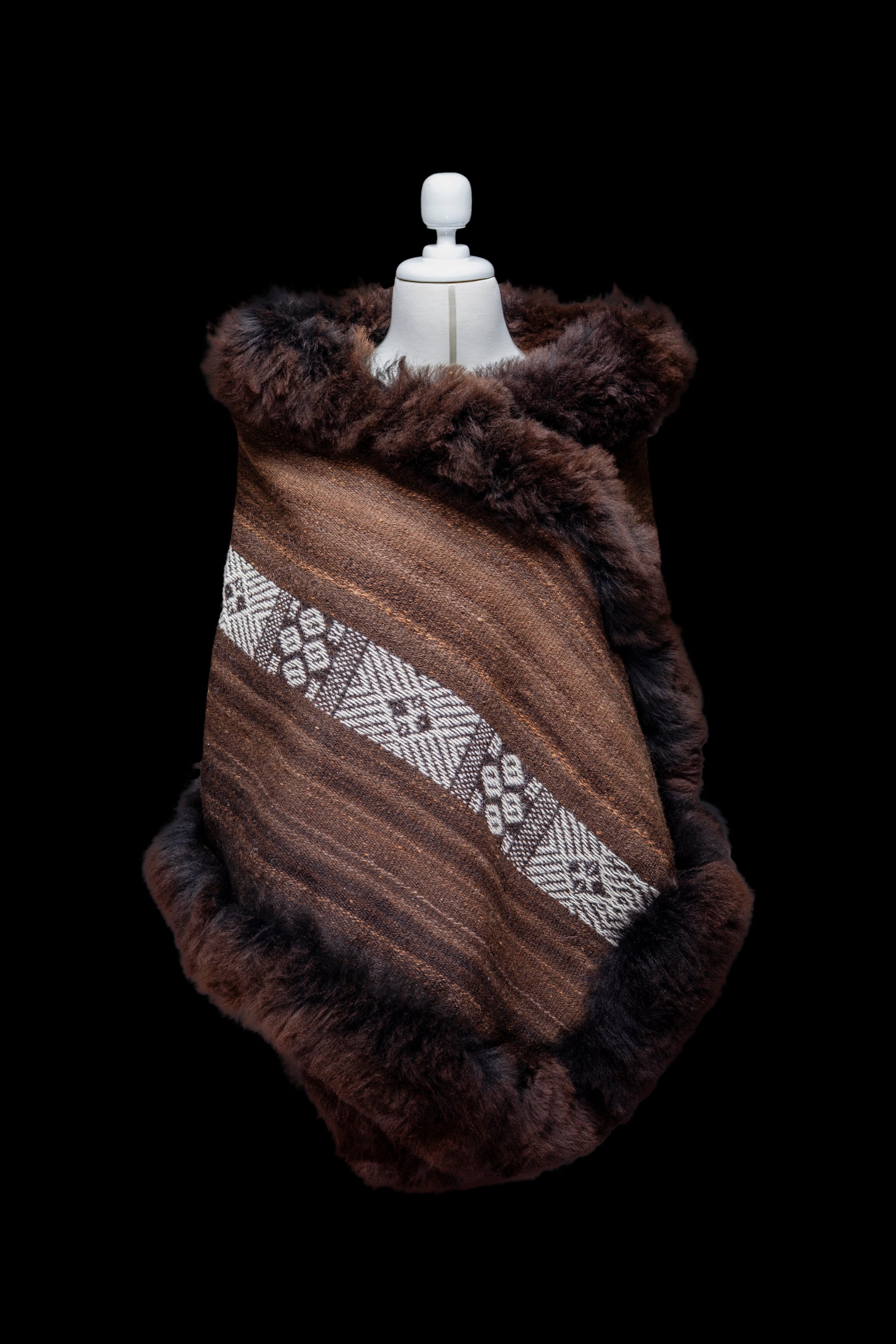 Sacred Balance | Espresso Baby Alpaca Fur Wrap 021