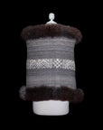 Earth's Wisdom | Black Alpaca Fur Wrap 036