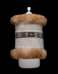Sacred Otorongo Path | Cream Alpaca Fur Wrap 051