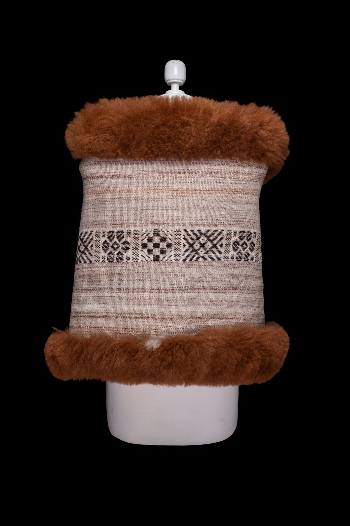 Path of Courage | Striped Alpaca Fur Wrap 72