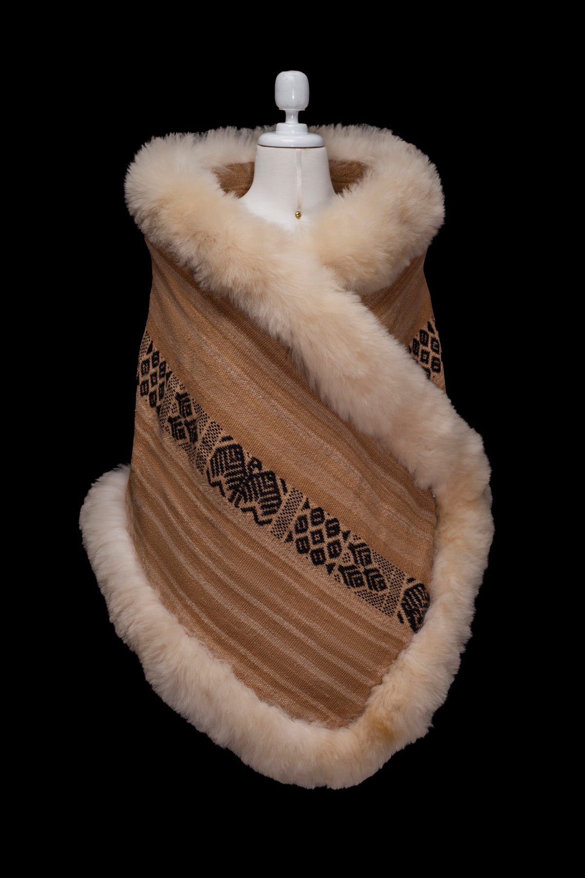 Living Wisdom | Striped Alpaca Fur Wrap 83