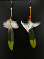 Green Epic Pom Feather Earrings