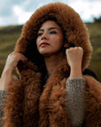 Ancestral Path | Baby Alpaca Fur Cape with Hood | 953H