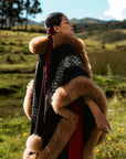 Ancestral Path | Baby Alpaca Fur Cape with Hood | 953H