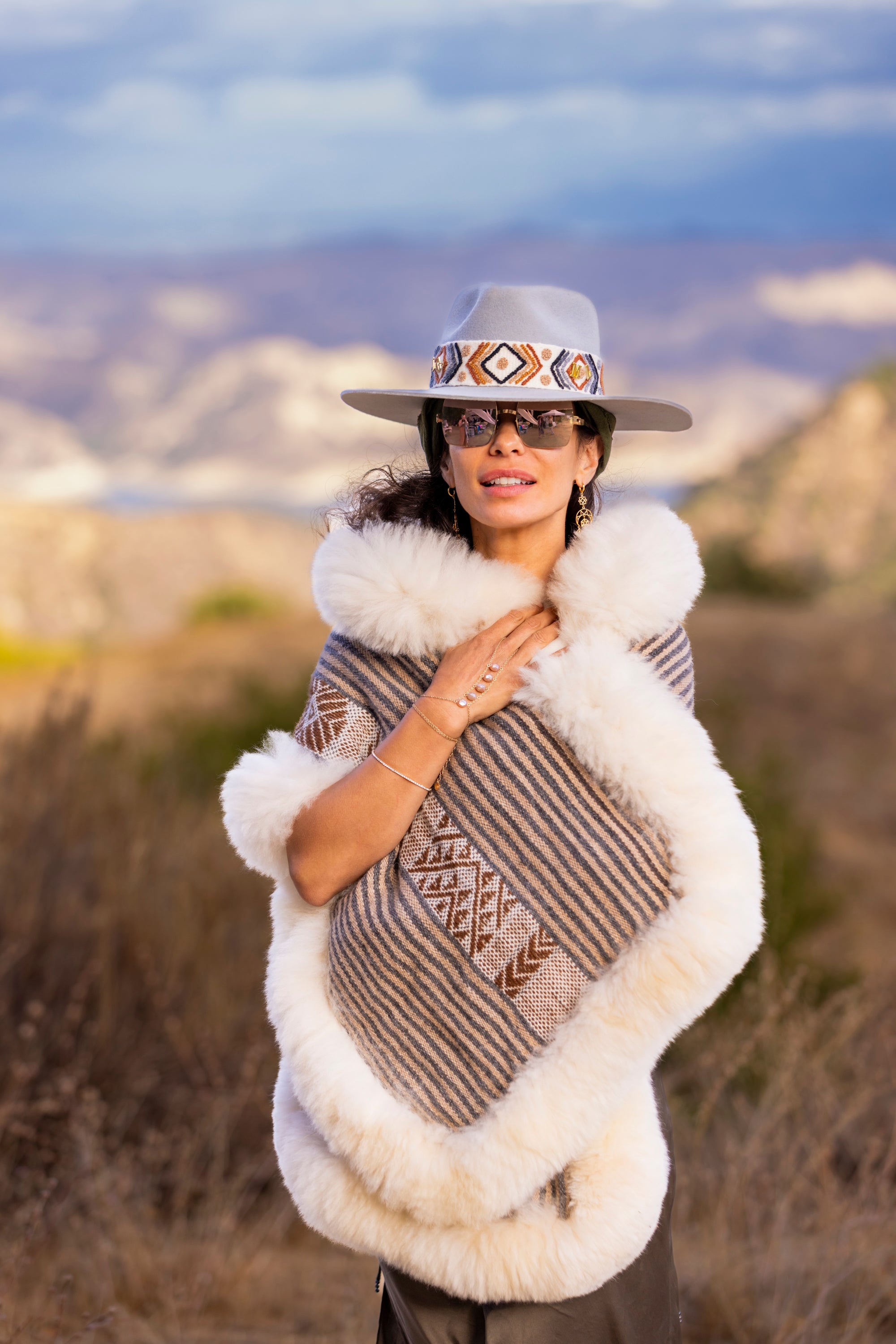 Sacred Balance | Espresso Baby Alpaca Fur Wrap 021