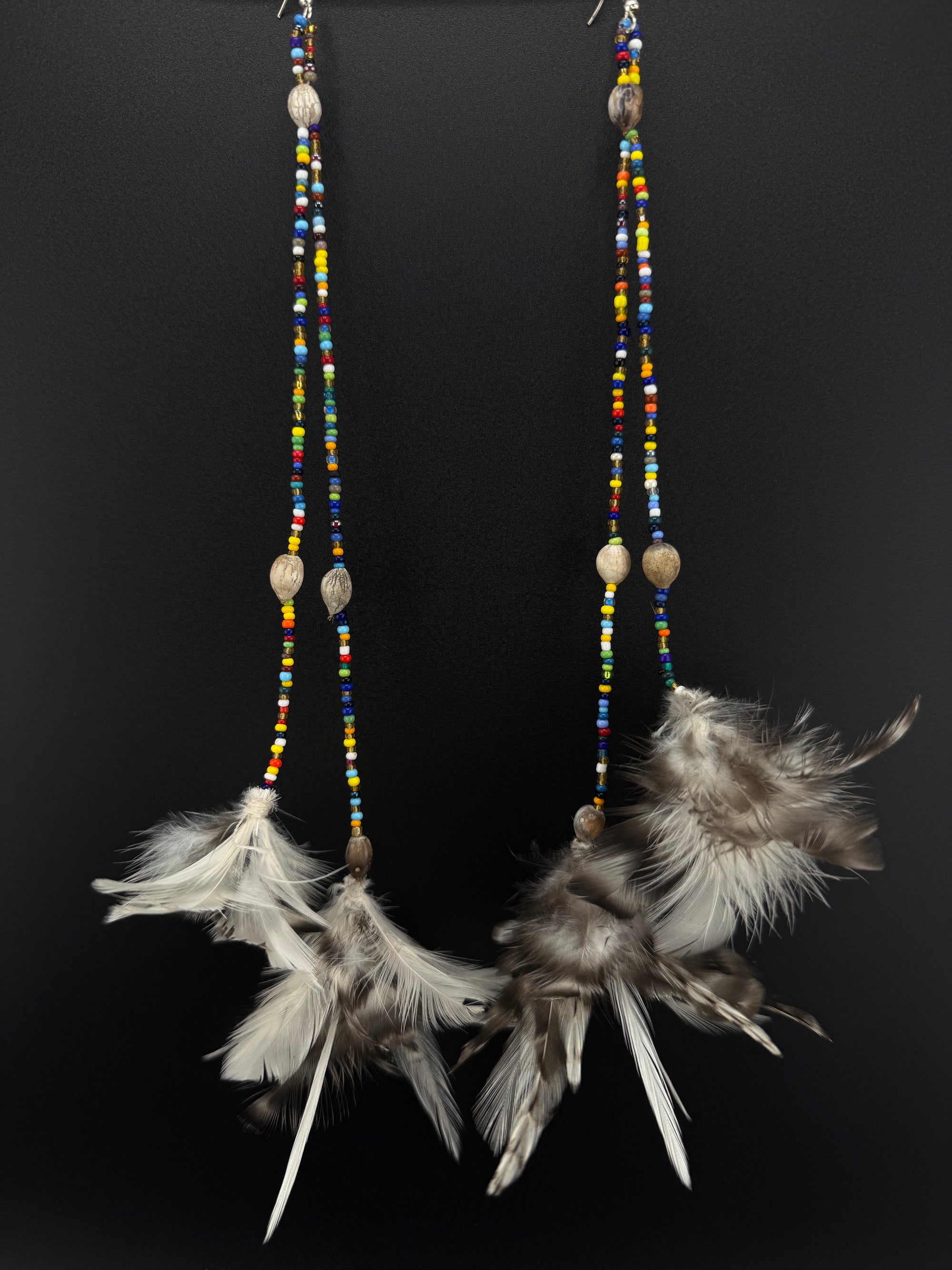 Rainbow Duet Huni Kuin Feather Earring