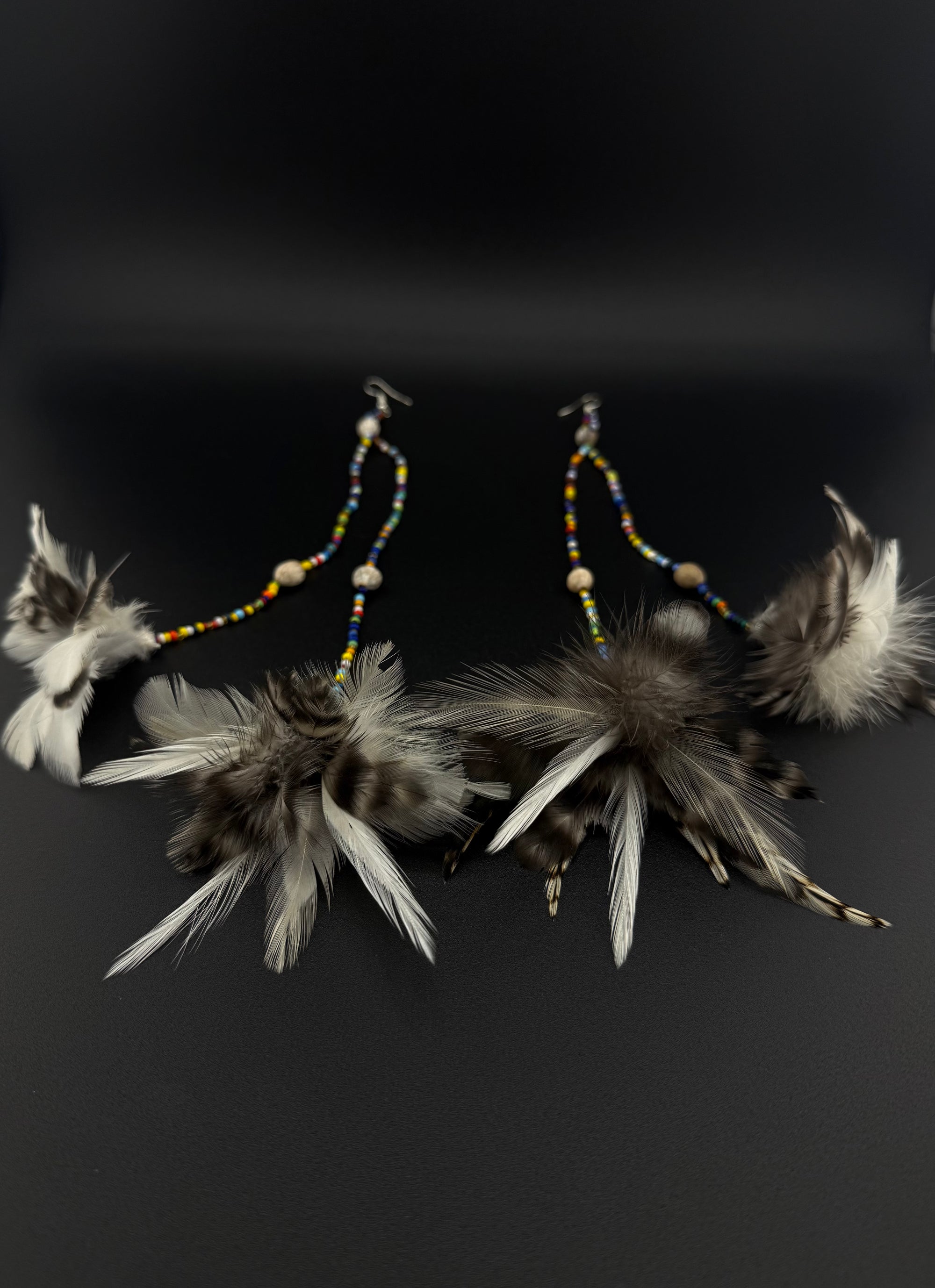 Rainbow Duet Huni Kuin Feather Earring