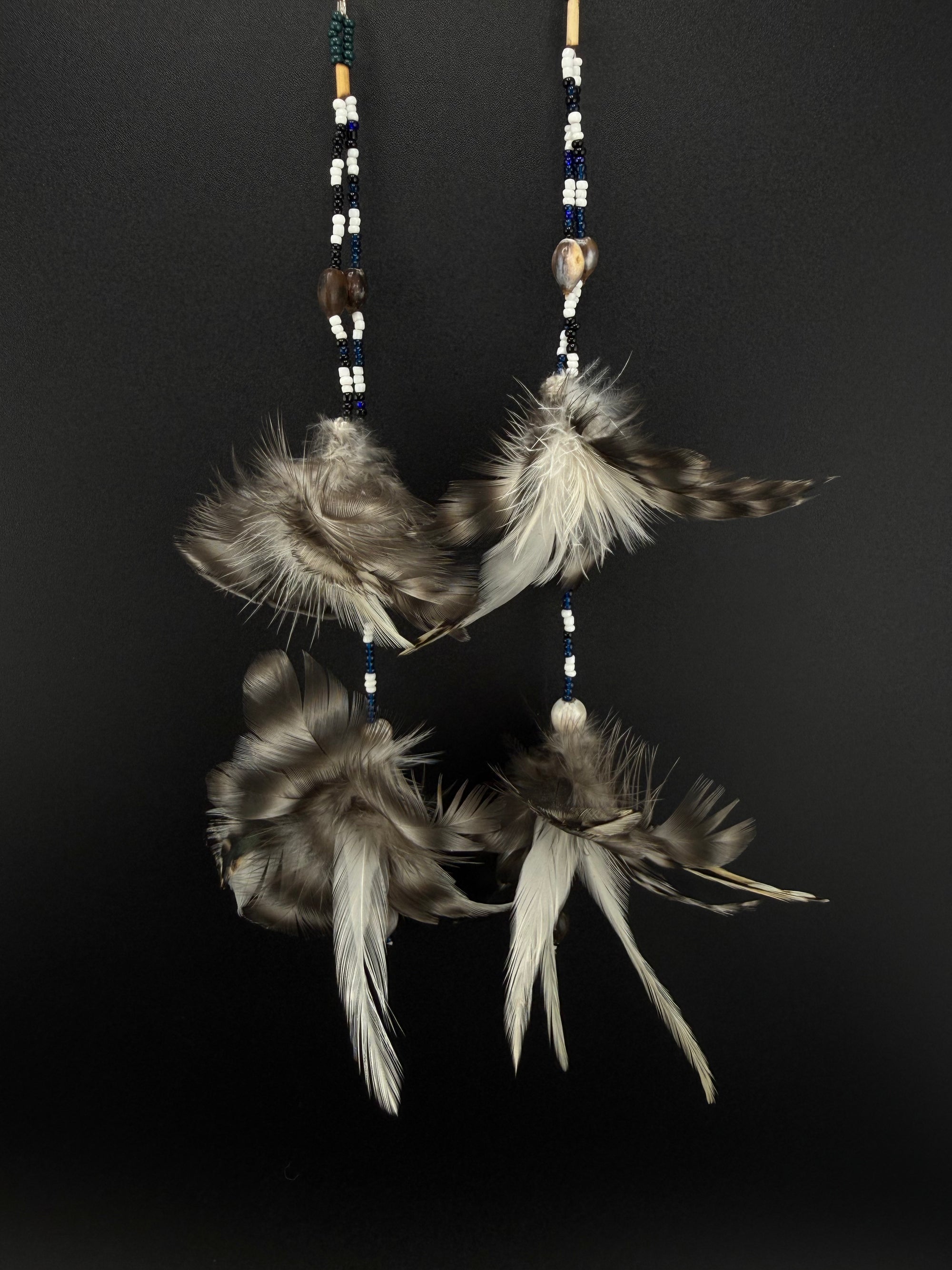 Grey Duet Huni Kuin Feather Earring