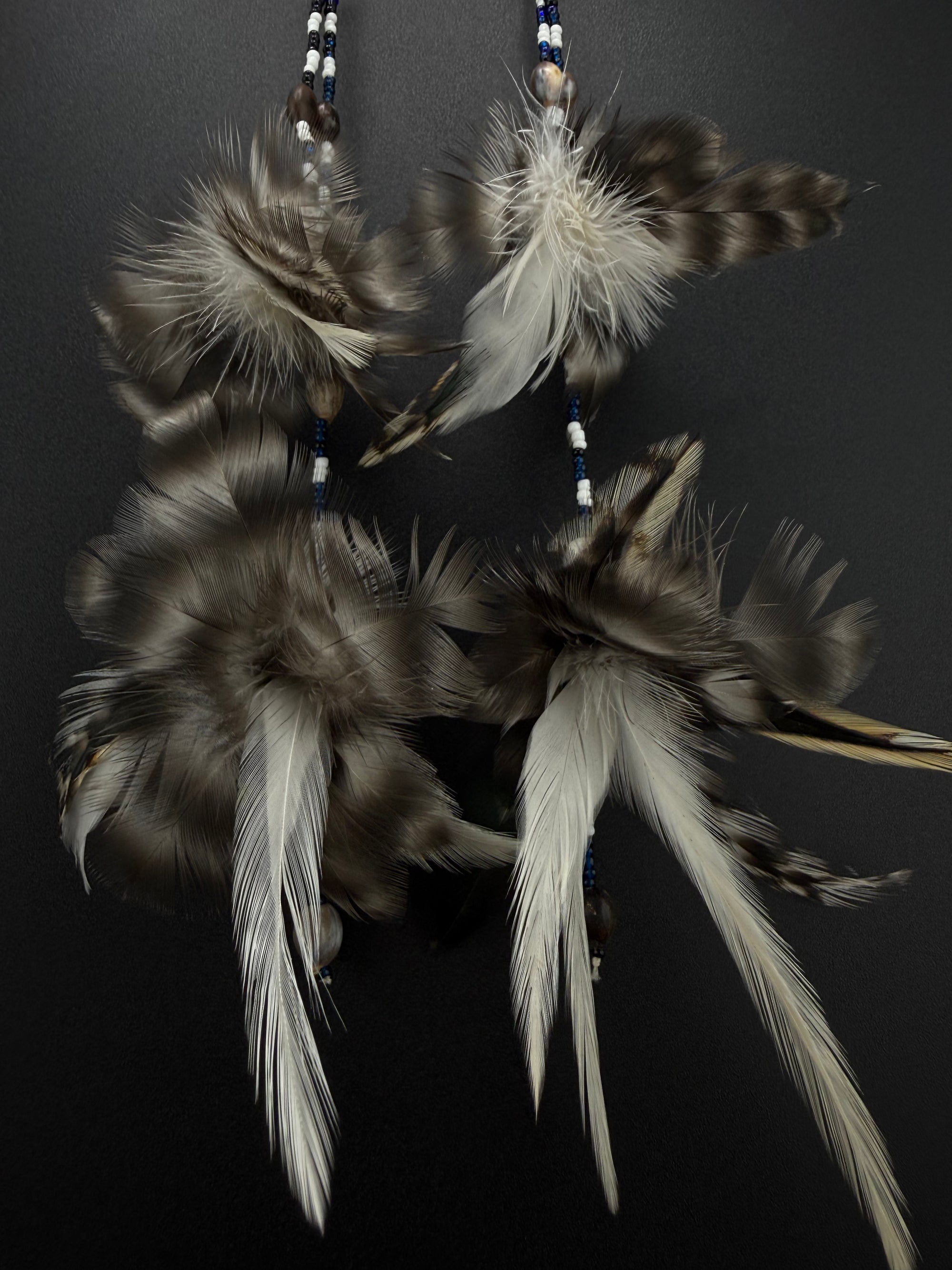 Grey Duet Huni Kuin Feather Earring