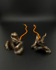 Orange Huni Kuin Feather Earrings